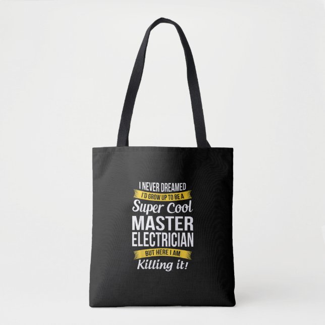 Toppen Coola Master Electrician Funny Gift Tygkasse (Framsida)