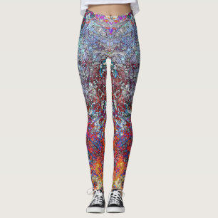 Toppen coola med färgat mönster i abstrakt leggings