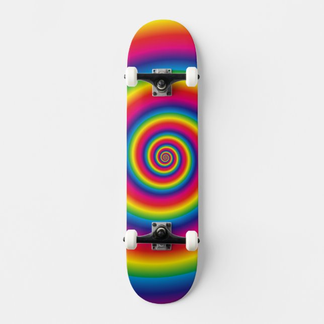 Toppen Coola Rainbow Swirl Skateboard (Framsida)