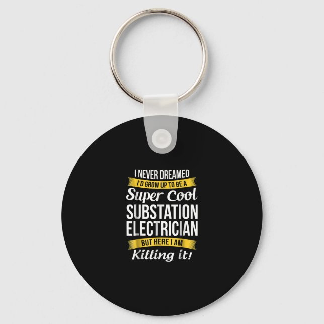 Toppen Coola Substation Electrician Funny Gift Nyckelring (Framsida)