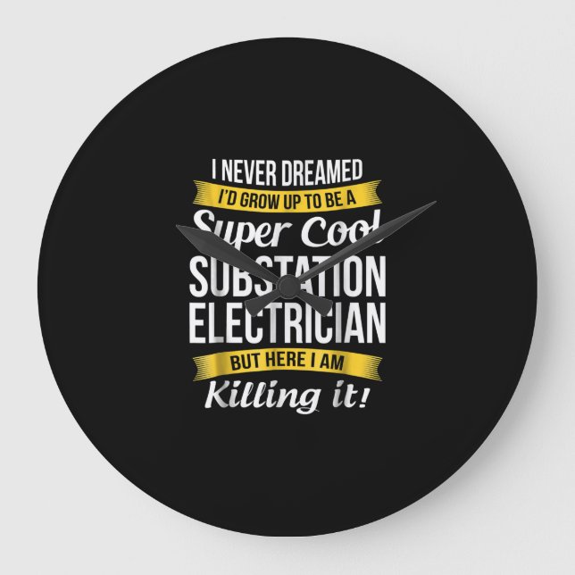 Toppen Coola Substation Electrician Funny Gift Stor Klocka (Framsida)