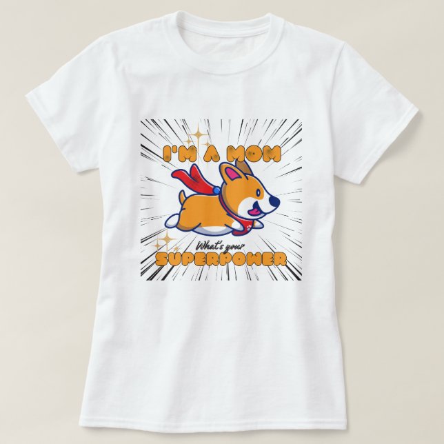 Toppen Corgi Mamma T Shirt (Design framsida)