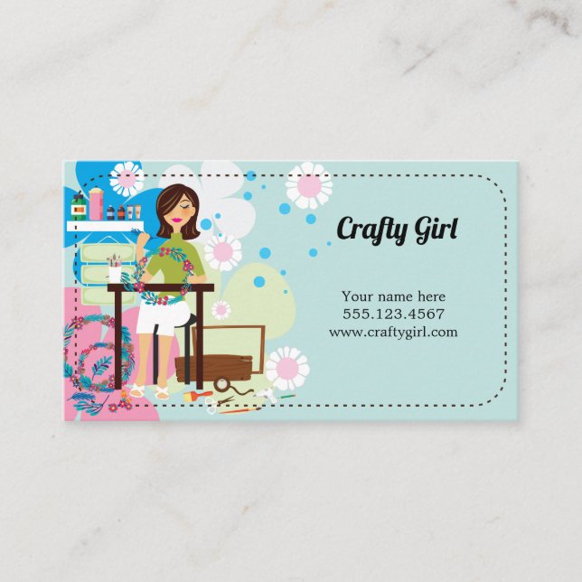 Toppen Crafty Girl-Affärskort Visitkort (Framsida)