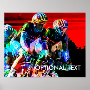 Toppen Crayon Färgad Bicycle Tävling Poster