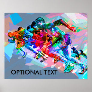 Toppen Crayon färgade Sprinters Poster