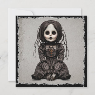 Toppen Creepy Doll Halloween Inbjudningar