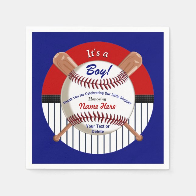 Toppen Cute Anpassningsbar Baseball Napkins for Ba Pappersservett (Framsidan)