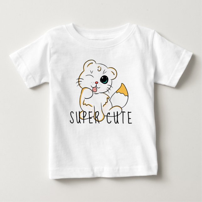 Toppen Cute Baby Cat - Baby överst T Shirt (Framsida)