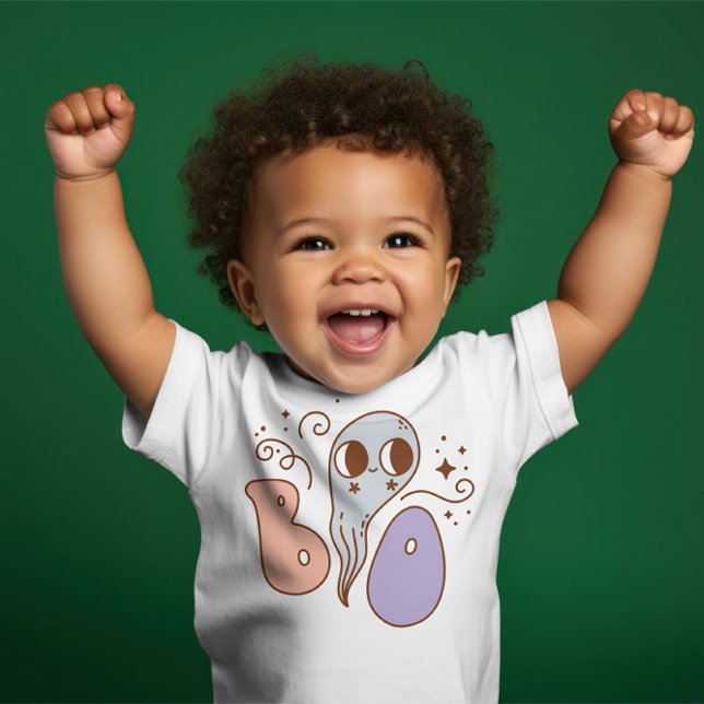 Toppen Cute baby Halloween ’Boo’, Ghost T Shirt (Skapare uppladdad)