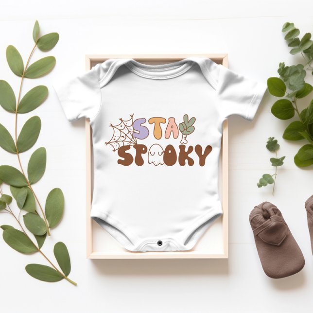 Toppen Cute baby Halloween "Stop Spooky" T Shirt (Skapare uppladdad)