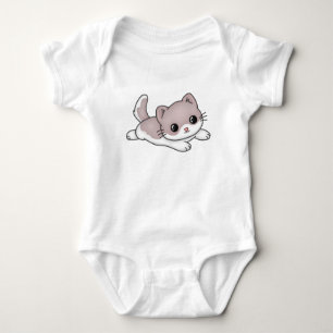 Toppen Cute Baby Kitten Jumping Tecknad T Shirt