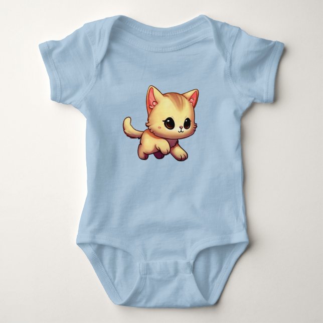 Toppen Cute Baby Kitten Tecknad T Shirt (Framsida)