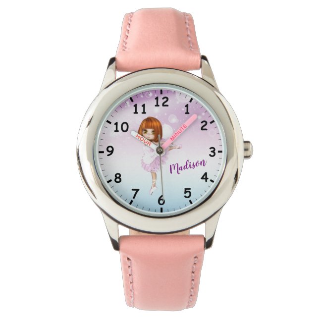 Toppen Cute Ballerina Personlig Kids Watch Armbandsur (Framsida)