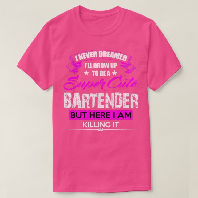 Toppen Cute Bartender T Shirt (Design framsida)
