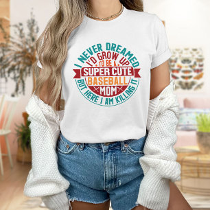 Toppen Cute Baseball Mamma T Shirt