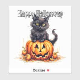 Toppen Cute Black Kattunge | HAPPY HALLOWEEN Klistermärken