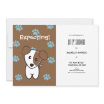 Toppen Cute Brown och Blue Terrier Baby Shower