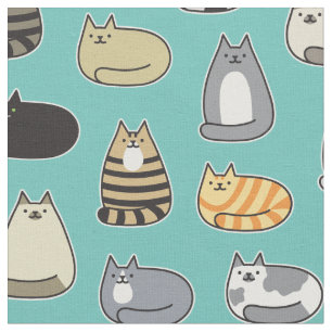 Toppen Cute Cat Mönster, välj Färg Tyg