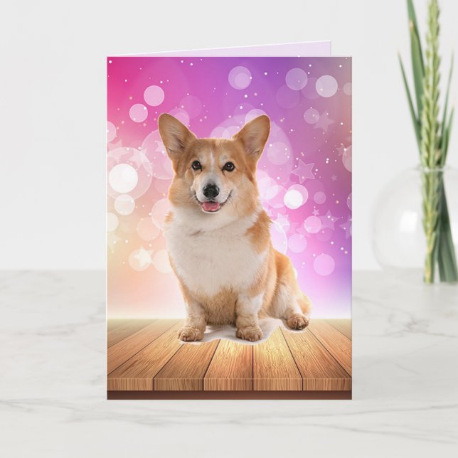 Toppen Cute Corgi Birthday Kort (Framsida)
