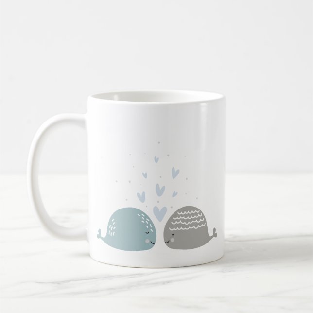 Toppen Cute Couple Dolphin Kaffemugg (Vänster)