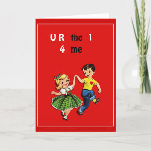 Toppen Cute Dancing Valentines barn Tack Kort