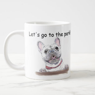 Toppen Cute Fransk Bulldog Gå till parken Jumbo Mugg