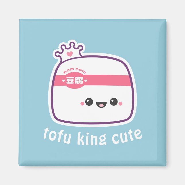 Toppen Cute Funny Tofu Magnet (Framsidan)