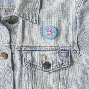 Toppen Cute Gamer Girl Kawaii Chibi Hund Baby blue Knapp