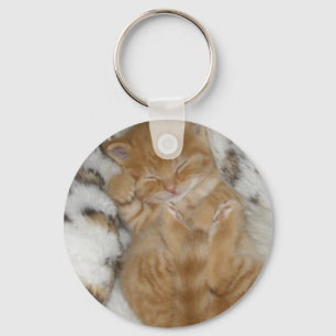 Toppen Cute Ginger Sleeping Kitten Nyckelring