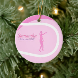 Toppen Cute Girly Rosa Tennis ThLED Helgdag Gift Julgransprydnad Keramik