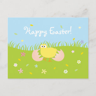 Toppen Cute Glad påsk Baby Chick Helg Vykort