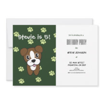 Toppen Cute Grönt Boxer Puppy födelsedag