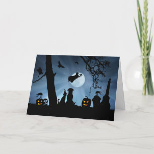 Toppen Cute Happy halloween Cat och Hund Card Kort