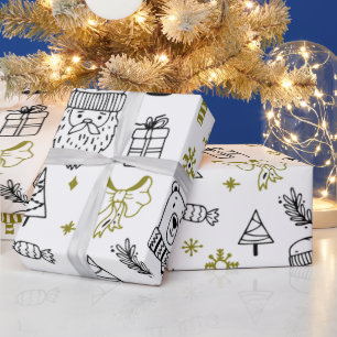 Toppen Cute Helgdag White-jul Presentpapper