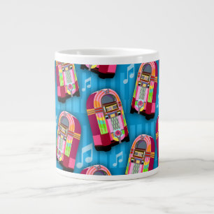 Toppen Cute Jukebox Time Roligt Mönster Art Jumbo Mugg