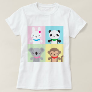 Toppen Cute Kawaii Animal Mascots T Shirt
