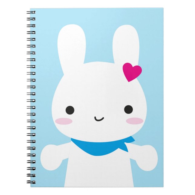 Toppen Cute Kawaii Bunny Anteckningsbok (Framsidan)
