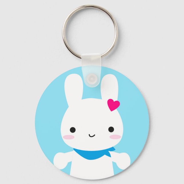 Toppen Cute Kawaii Bunny Nyckelring (Framsida)