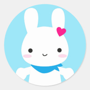 Toppen Cute Kawaii Bunny Runt Klistermärke
