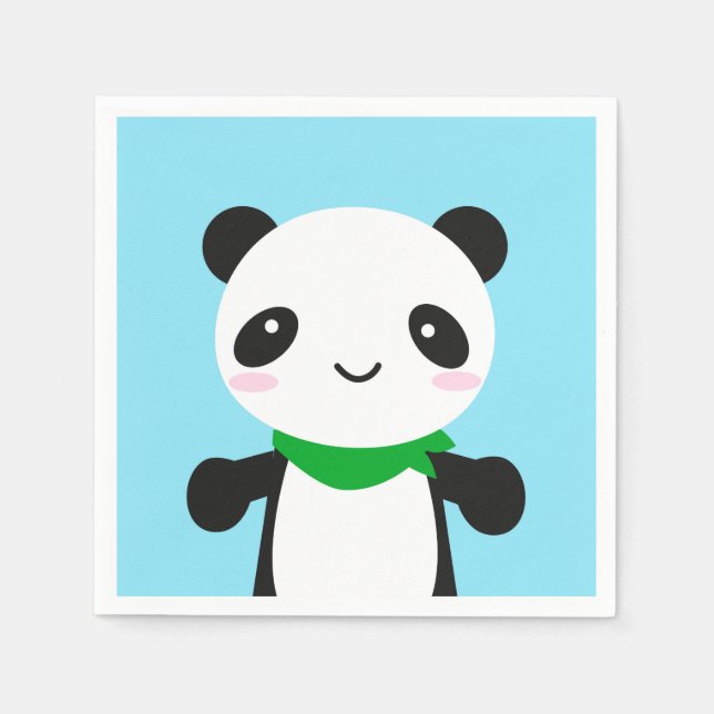 Toppen Cute Kawaii Panda Pappersservett (Framsidan)
