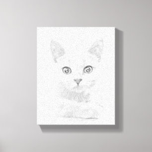 TOPPEN CUTE Kitten Cat Porträtt Canvastryck