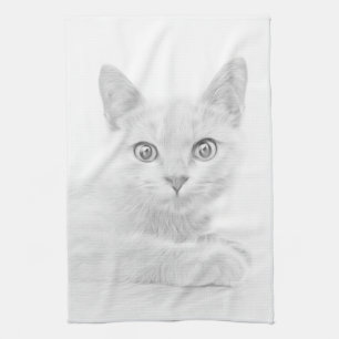 TOPPEN CUTE Kitten Porträtt-foto Kökshandduk