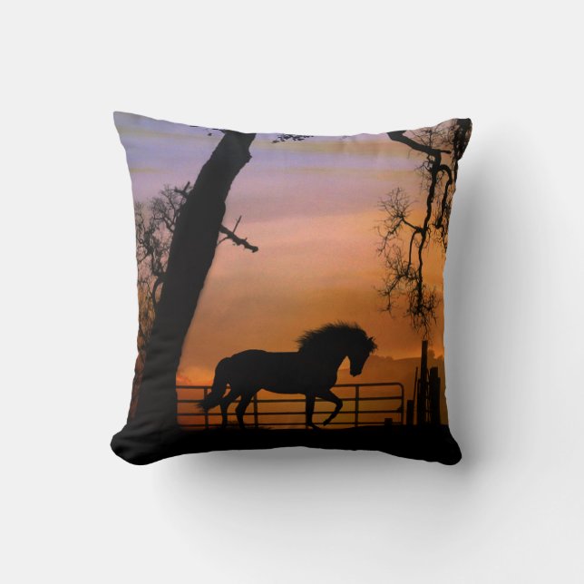 Toppen Cute Land Horse Dekorativ kudde (Framsida)