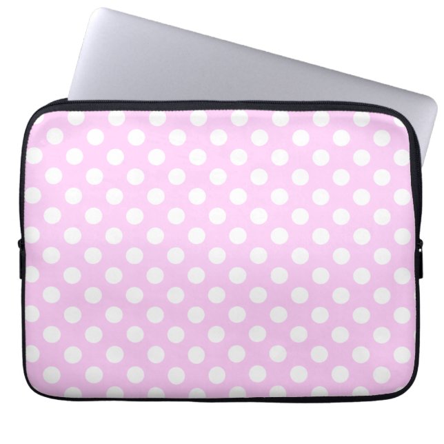 Toppen Cute Laptop sleeve Rosa med Polka dots (Framsidan)