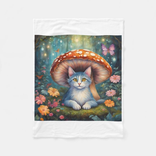 Toppen Cute Light Cat Sticker Fleecefilt (Framsidan)