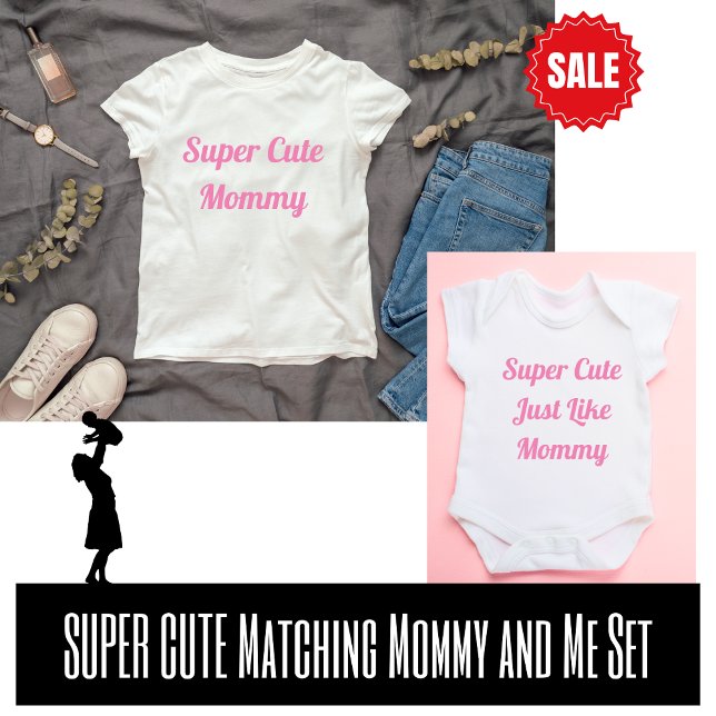 Toppen Cute Mini Matching Mor Dotter T Shirt (Skapare uppladdad)