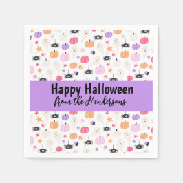 Toppen Cute Modern lila pumpkin Halloween Pappersservett