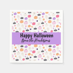 Toppen Cute Modern lila pumpkin Halloween Pappersservett