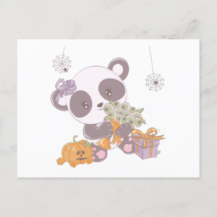 Toppen Cute Panda Bouquet av Eyebullar Halloween Helg Vykort
