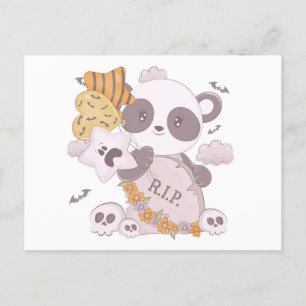 Toppen Cute Panda Grave RIP Ghost Fladdermus Hallo Helg Vykort